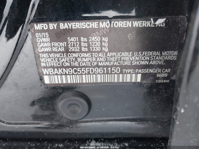 2015 BMW 550I WBAKN9C55FD961150 Photo 8