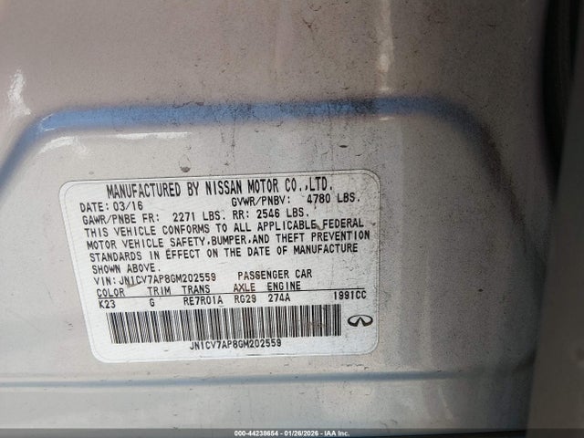 JN1CV7AP8GM202559 Infiniti Q50 2.0t Base/2.0t Premium