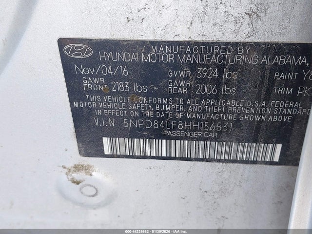 Продажа на аукционе авто 2017 Hyundai Elantra Se, vin: 5NPD84LF8HH156531, номер лота: 44238662