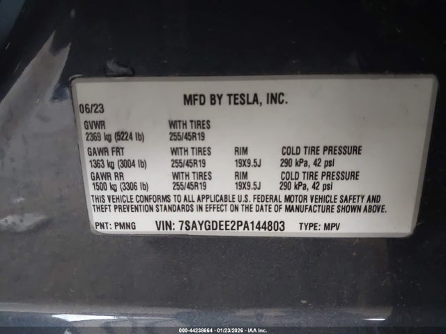 2023 TESLA MODEL Y 7SAYGDEE2PA144803 Photo 8