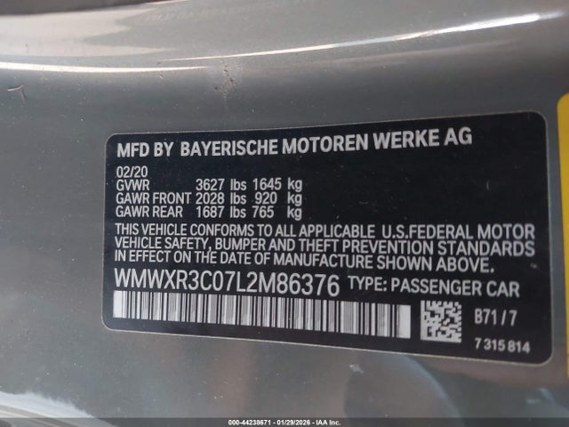 2020 MINI HARDTOP WMWXR3C07L2M86376 Photo 8