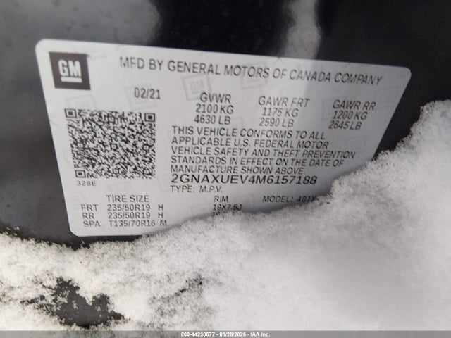 2021 CHEVROLET EQUINOX 2GNAXUEV4M6157188 Photo 8