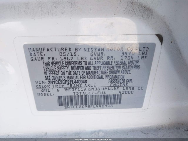 Nissan Versa Note S Plus 2015 3N1CE2CP2FL440948 Image 9