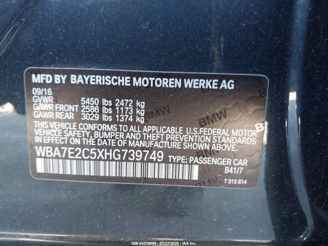 2017 BMW 740I WBA7E2C5XHG739749 Photo 8