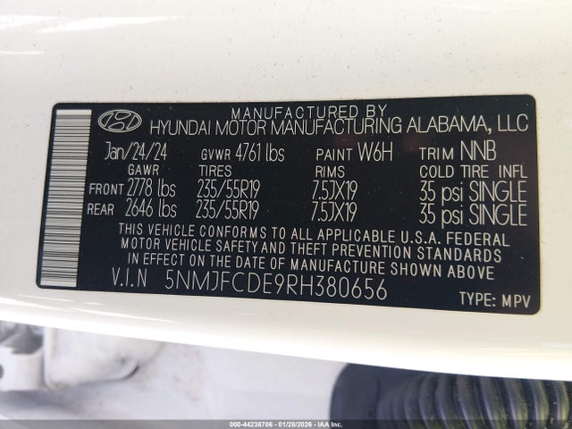 Продаж на аукціоні авто 2024 Hyundai Tucson Sel, vin: 5NMJFCDE9RH380656, номер лоту: 44238706