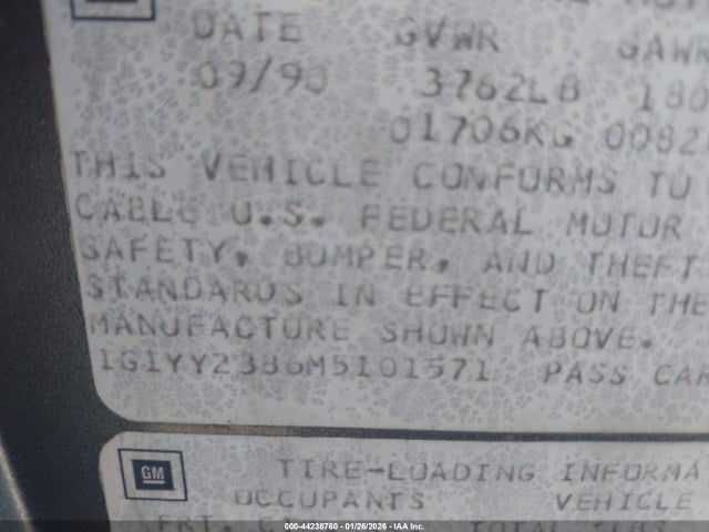 1991 CHEVROLET CORVETTE 1G1YY2386M5101571 Photo 8