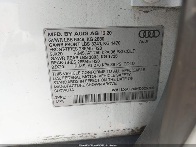 2021 AUDI Q7 WA1LXAF76MD025769 Photo 8