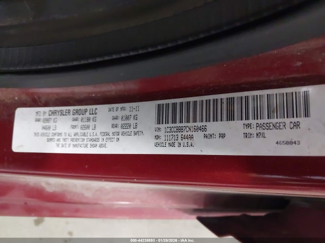 2012 CHRYSLER 200 1C3CCBBB7CN160466 Photo 8