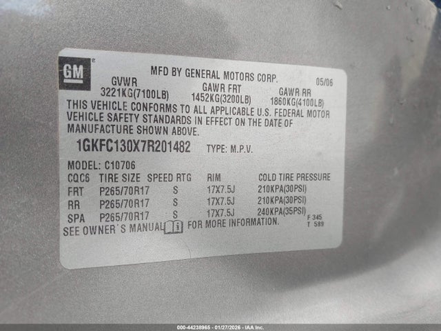 2007 GMC YUKON 1GKFC130X7R201482 Photo 8