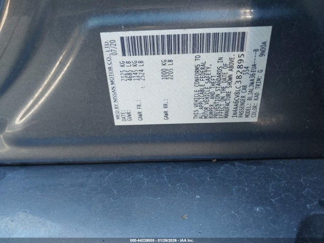 Nissan Maxima Sv Xtronic Cvt 2020 1N4AA6CV8LC382895 Image 9