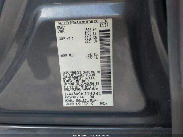Nissan Altima 2.5 Sl 2018 1N4AL3AP0JC174231 Image 9