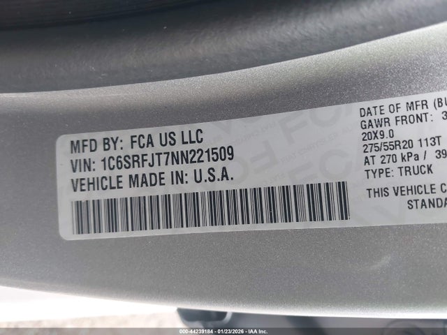 2022 RAM 1500 1C6SRFJT7NN221509 Photo 8