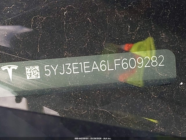 Продаж на аукціоні авто 2020 Tesla Model 3 Standard Range Plus Rear-wheel Drive/standard Range Rear-wheel Drive, vin: 5YJ3E1EA6LF609282, номер лоту: 44239191