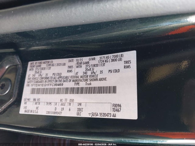 Ford F-150 Lariat 2015 1FTEW1EG1FFC99469 Image 9