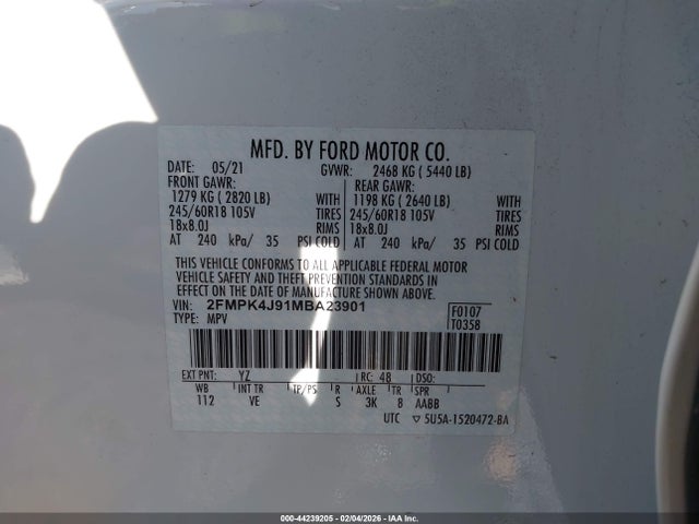 Ford EDGE SEL 2021 2FMPK4J91MBA23901 Image 9