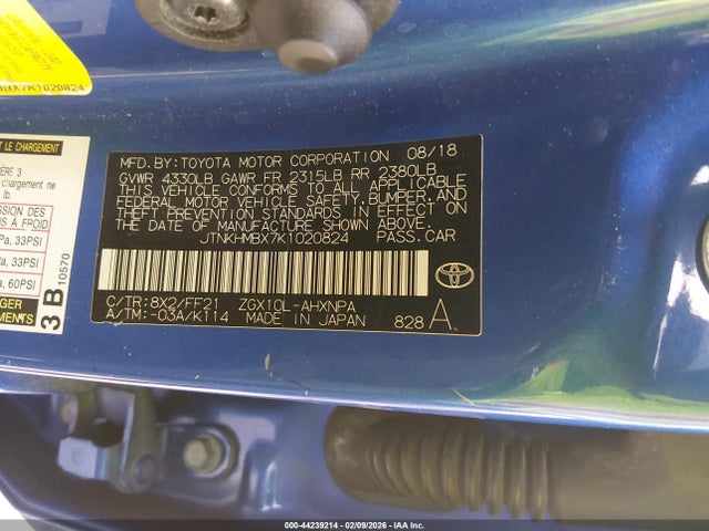 2019 Toyota C-hr Xle მანქანა იყიდება აუქციონზე, vin: JTNKHMBX7K1020824, აუქციონის ნომერი: 44239214