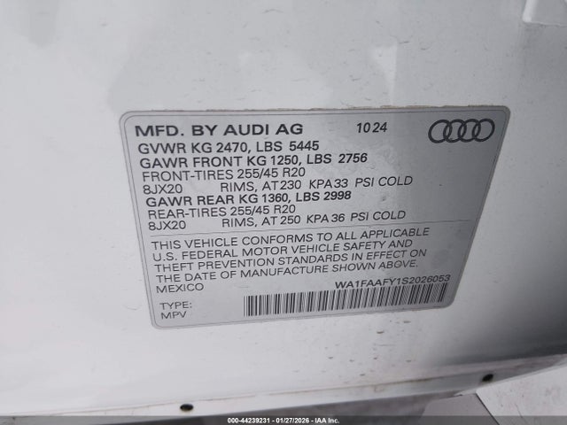 2025 AUDI Q5 WA1FAAFY1S2026053 Photo 8