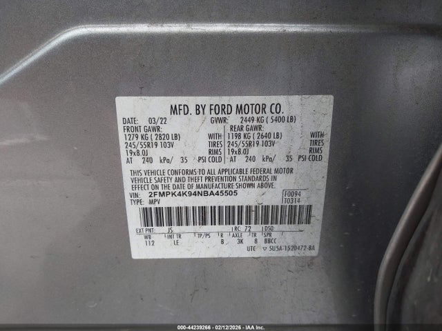 2022 FORD EDGE 2FMPK4K94NBA45505 Photo 8