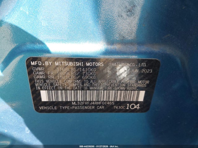 2024 MITSUBISHI MIRAGE G4 ML32FVFJ4RHF01465 Photo 8