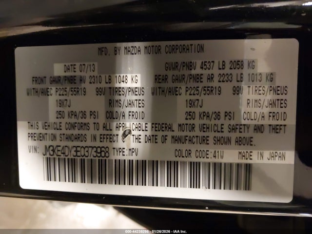 Aukcja sprzedaży 2014 Mazda Cx-5 Grand Touring, vin: JM3KE4DY3E0373968, numer aukcji: 44239298