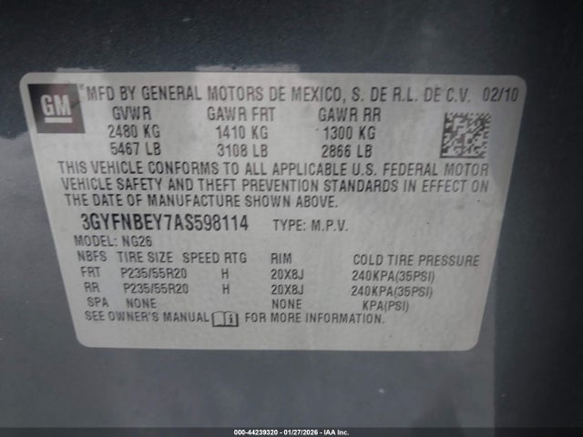 2010 CADILLAC SRX 3GYFNBEY7AS598114 Photo 8