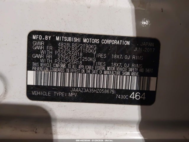 2017 MITSUBISHI OUTLANDER JA4AZ3A35HZ058675 Photo 8