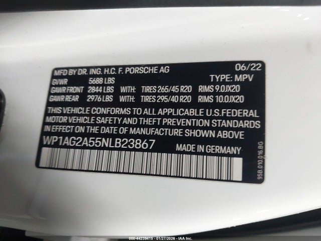 2022 PORSCHE MACAN WP1AG2A55NLB23867 Photo 8