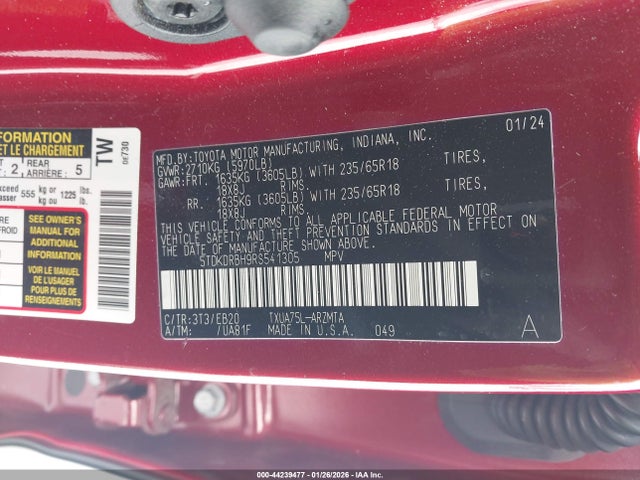 2024 TOYOTA HIGHLANDER 5TDKDRBH9RS541305 Photo 8