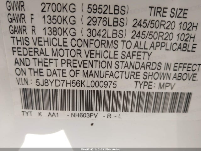 2019 ACURA MDX SPORT HYBRID 5J8YD7H56KL000975 Photo 8