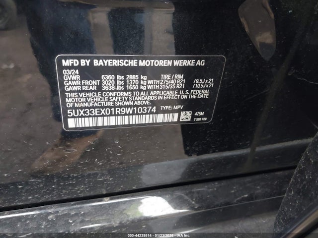 2024 BMW X6 5UX33EX01R9W10374 Photo 8