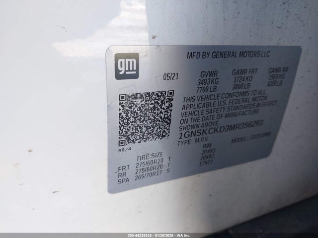 Chevrolet Suburban 4wd Lt 2021 1GNSKCKD3MR356293 Image 9
