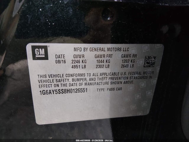 2017 CADILLAC CTS 1G6AY5SS8H0126551 Photo 8