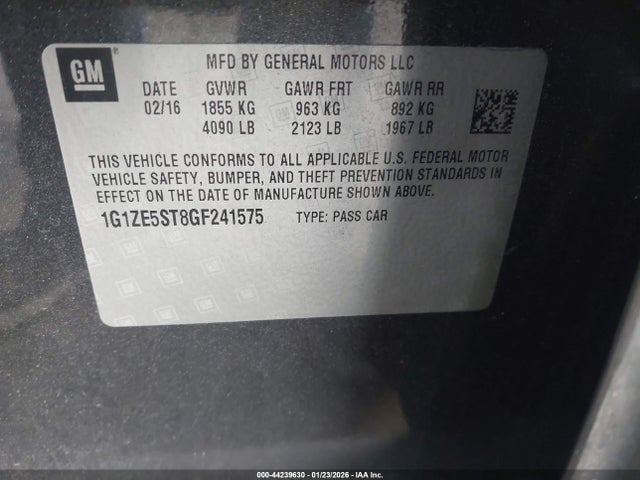 1G1ZE5ST8GF241575 Chevrolet MALIBU 1LT