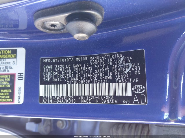 Toyota Corolla S Plus 2014 2T1BURHE2EC162131 Image 9