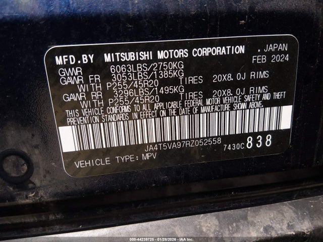 2024 MITSUBISHI OUTLANDER PHEV JA4T5VA97RZ052558 Photo 8