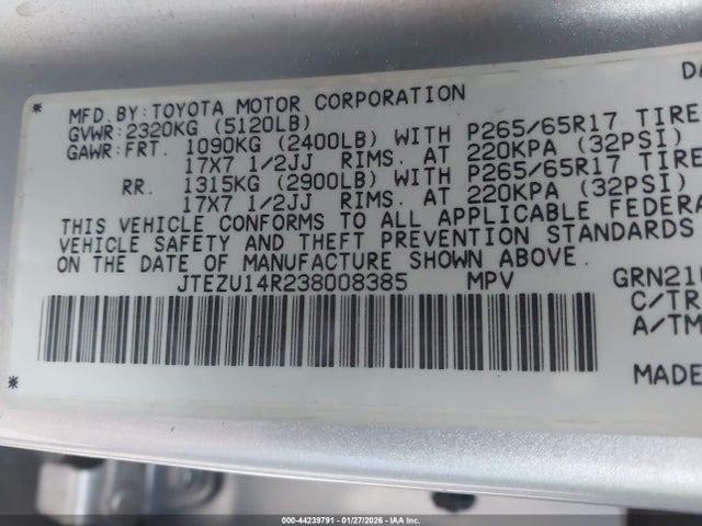 2003 TOYOTA 4RUNNER JTEZU14R238008385 Photo 8