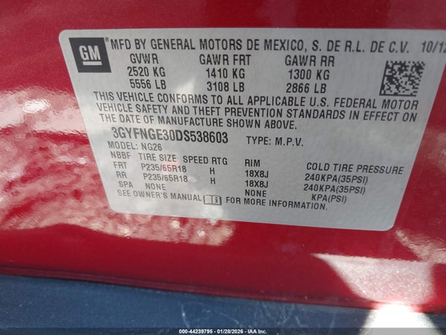 2013 CADILLAC SRX 3GYFNGE30DS538603 Photo 8