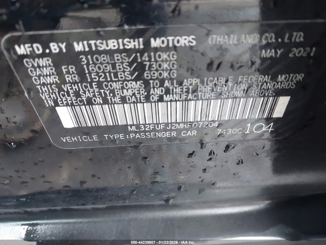 2021 MITSUBISHI MIRAGE G4 ML32FUFJ2MHF07204 Photo 8