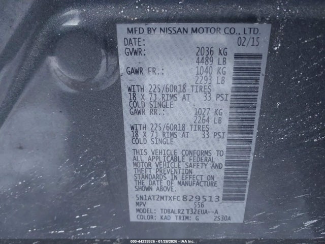 2015 NISSAN ROGUE 5N1AT2MTXFC829513 Photo 8