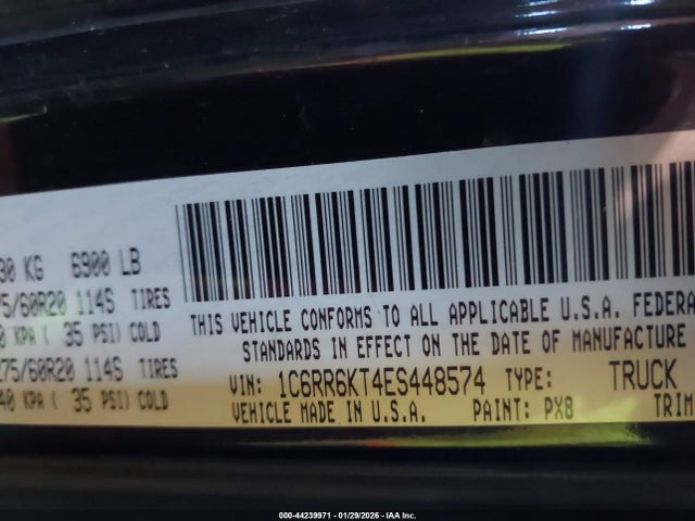 44239971 :رقم المزاد ، 1C6RR6KT4ES448574 vin ، 2014 Ram 1500 Express مزاد بيع