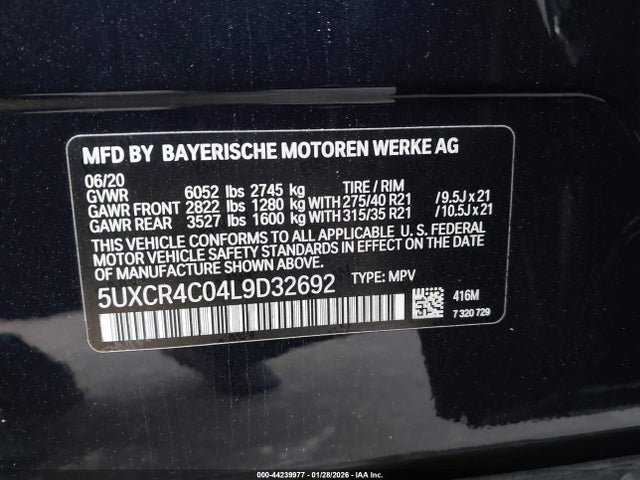2020 BMW X5 5UXCR4C04L9D32692 Photo 8