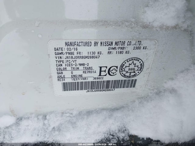 Продажа на аукционе авто 2016 Infiniti Qx50, vin: JN1BJ0RR8GM268047, номер лота: 44239989