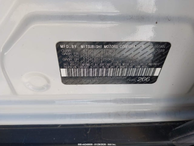 Продаж на аукціоні авто 2018 Mitsubishi Outlander Le, vin: JA4AD3A3XJZ060586, номер лоту: 44240009