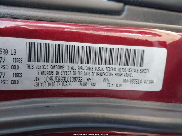 2020 JEEP GRAND CHEROKEE 1C4RJEBG3LC139733 Photo 8