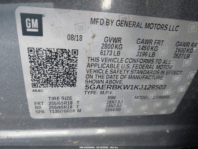 Aukcja sprzedaży 2019 Buick Enclave Fwd Essence, vin: 5GAERBKW1KJ129503, numer aukcji: 44240085