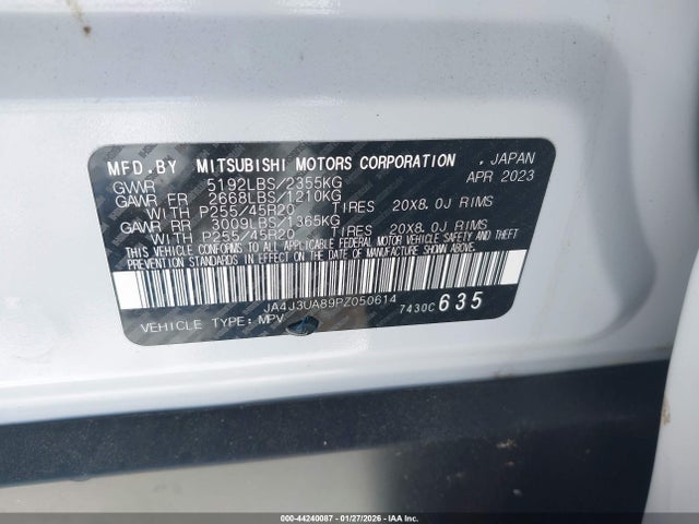 2023 MITSUBISHI OUTLANDER JA4J3UA89PZ050614 Photo 8