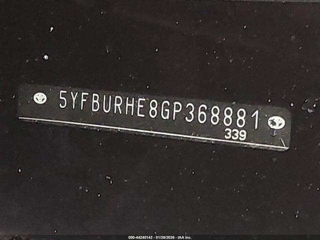 5YFBURHE8GP368881 Toyota Corolla S Plus