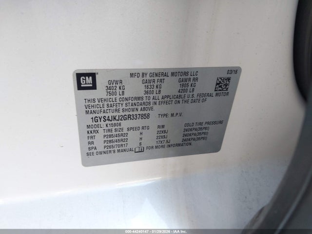 2016 CADILLAC ESCALADE ESV 1GYS4JKJ2GR337858 Photo 8