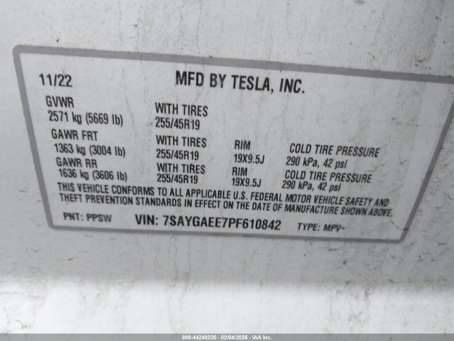 2023 TESLA MODEL Y 7SAYGAEE7PF610842 Photo 8