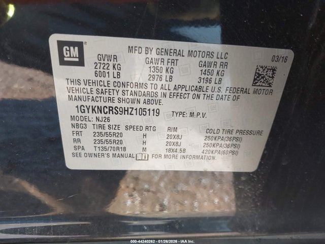 2017 CADILLAC XT5 1GYKNCRS9HZ105119 Photo 8